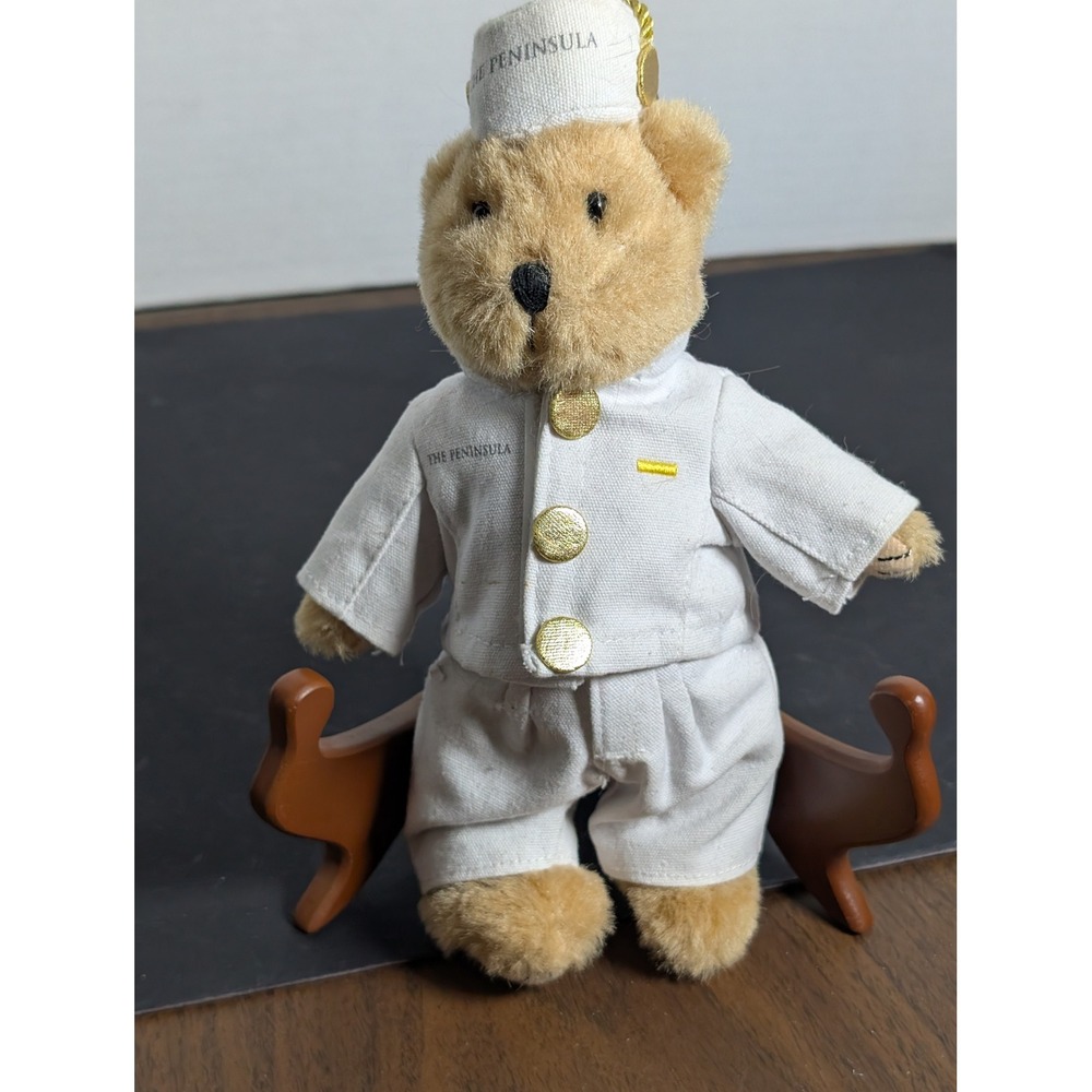 The Peninsula Hotel Bear In White Full Uniform Plush